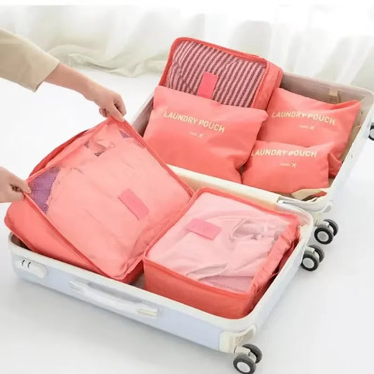 6-Piece Travel Storage Bag Set with Waterproof Design